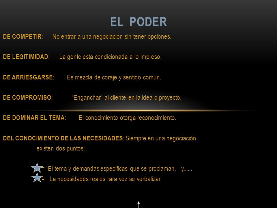 EL PODER DE COMPETIR: No entrar a una negociación sin tener opciones.