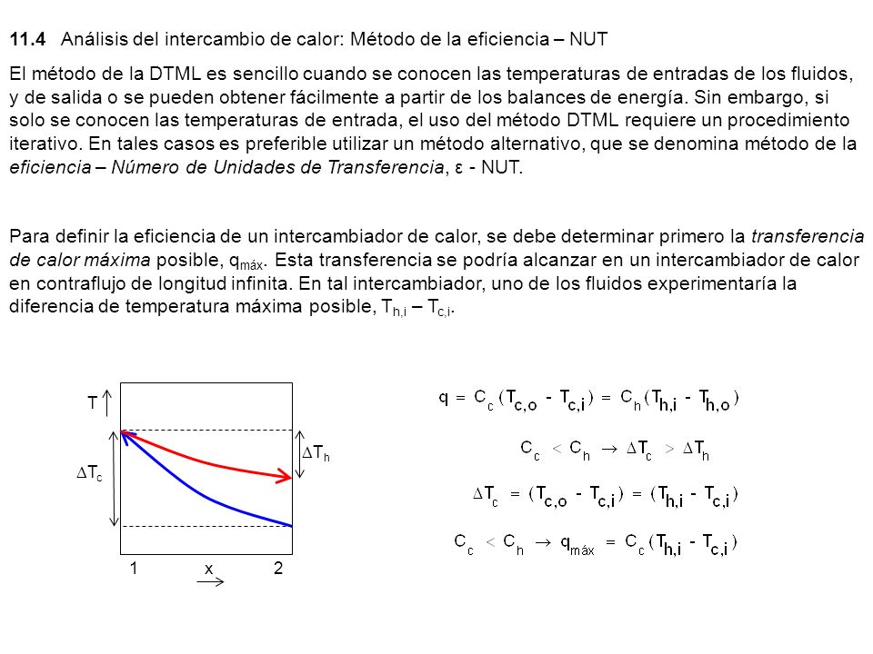 11.4 Análisis del intercambio de calor: Método de la eficiencia – NUT