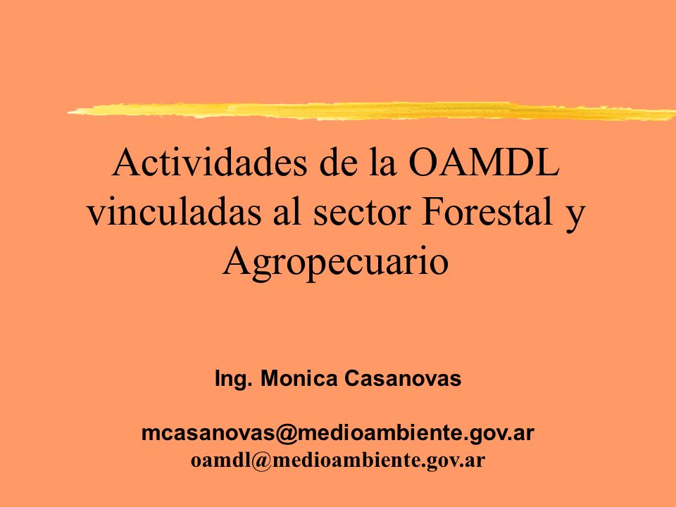 Actividades de la OAMDL vinculadas al sector Forestal y Agropecuario