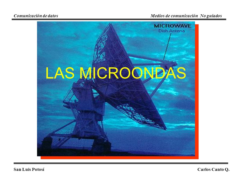 LAS MICROONDAS Comunicación de datos Medios de comunicación No guiados