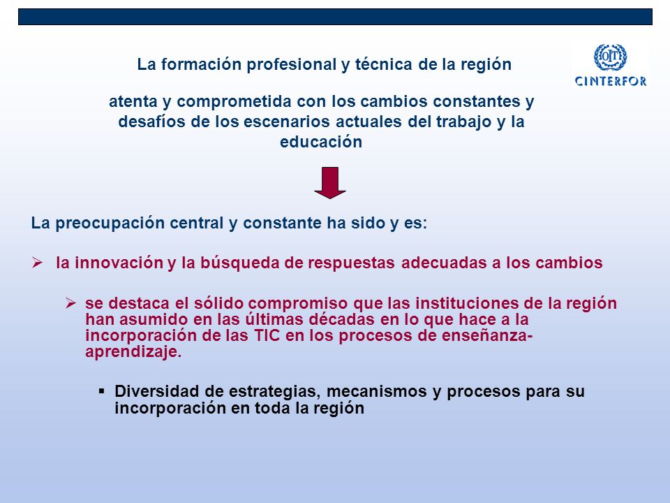 La formación profesional y técnica de la región