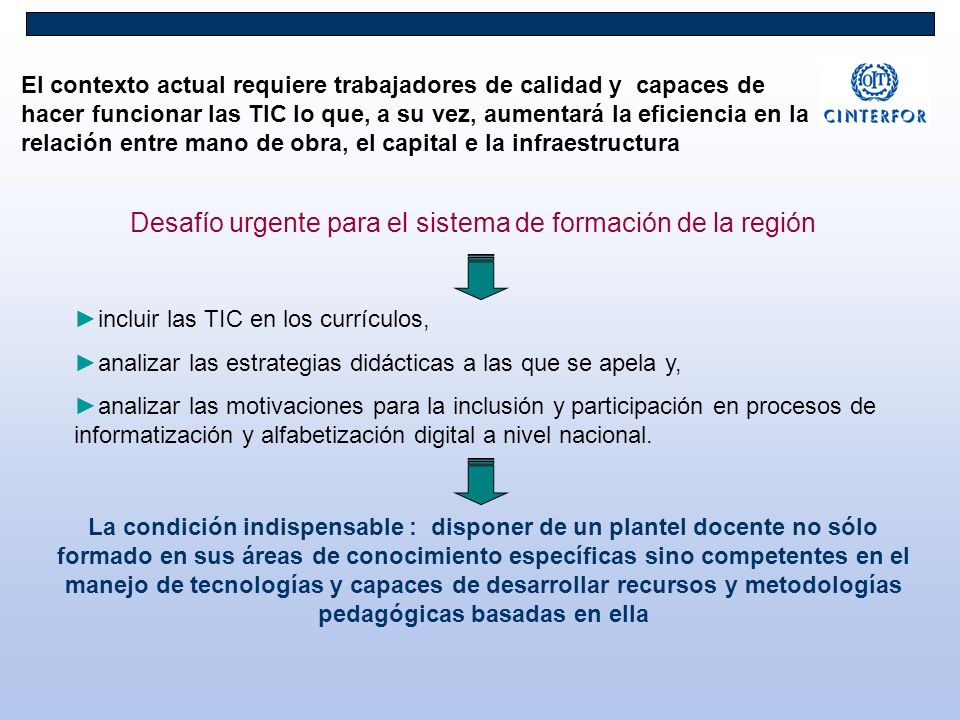 Desafío urgente para el sistema de formación de la región
