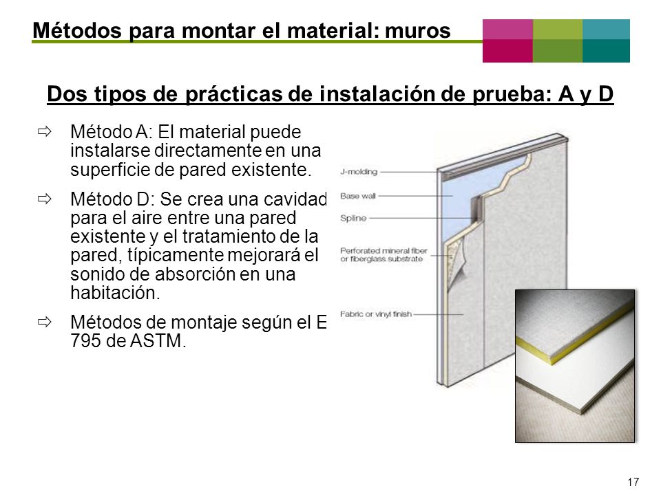 Dos tipos de prácticas de instalación de prueba: A y D