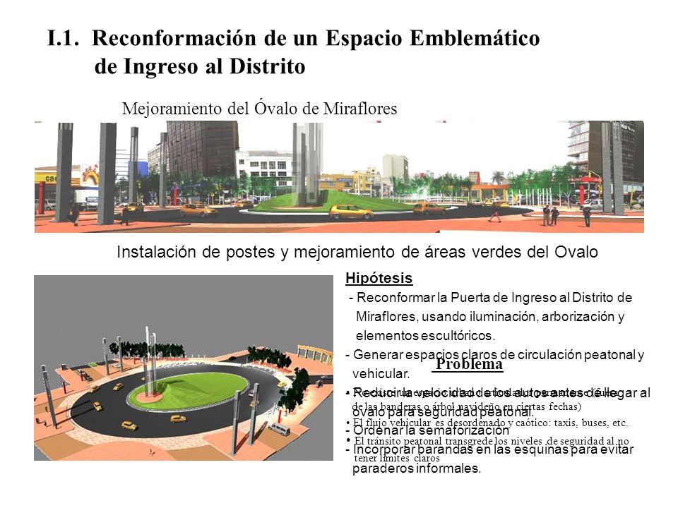 I.1. Reconformación de un Espacio Emblemático de Ingreso al Distrito