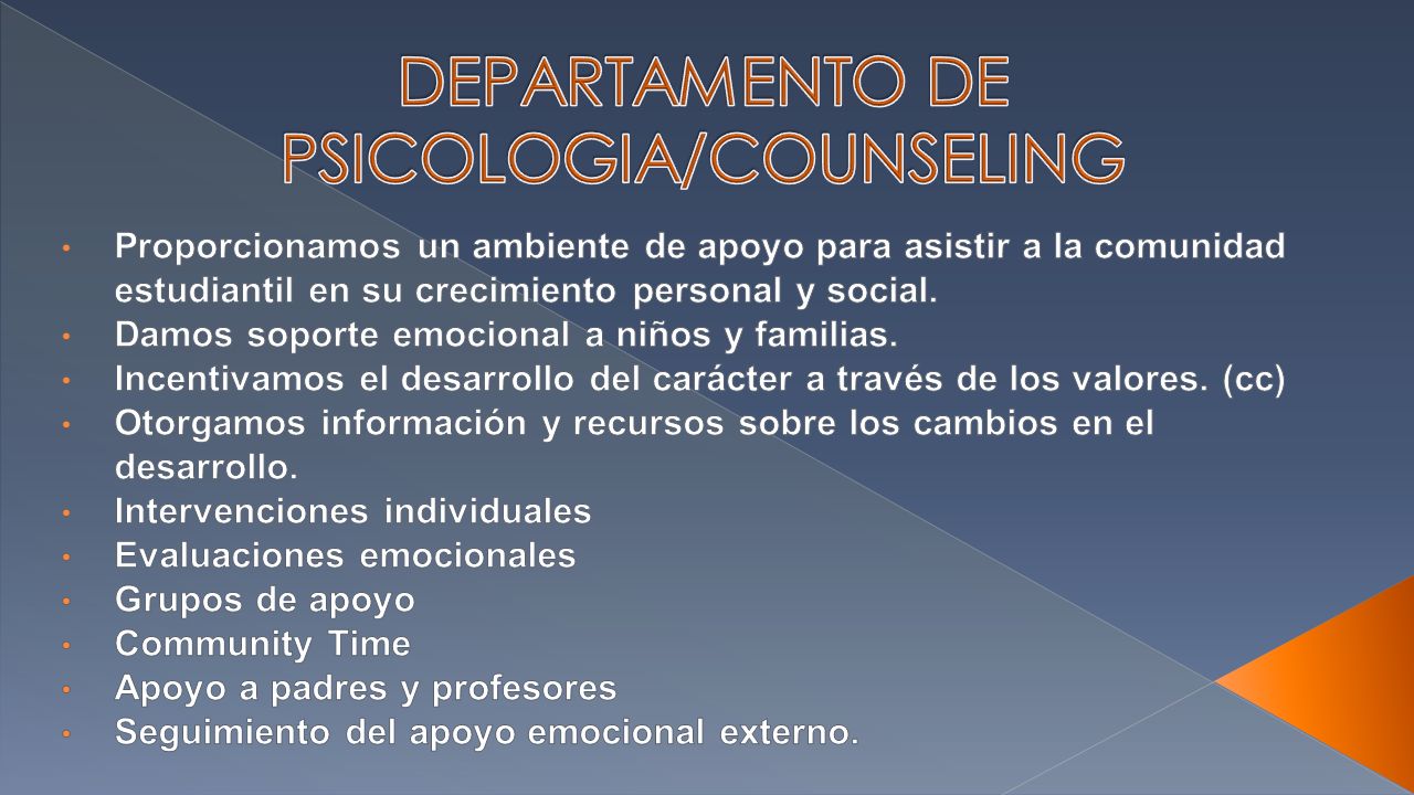 DEPARTAMENTO DE PSICOLOGIA/COUNSELING