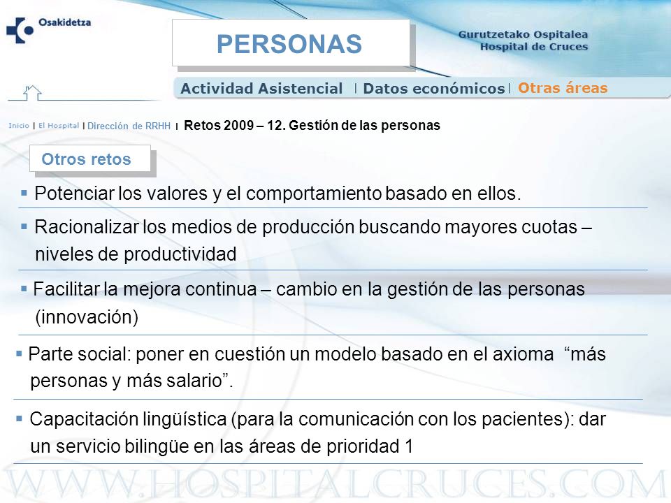 PERSONAS Potenciar los valores y el comportamiento basado en ellos.