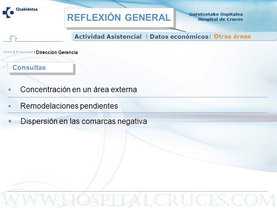 REFLEXIÓN GENERAL Dispersión en las comarcas negativa Consultas