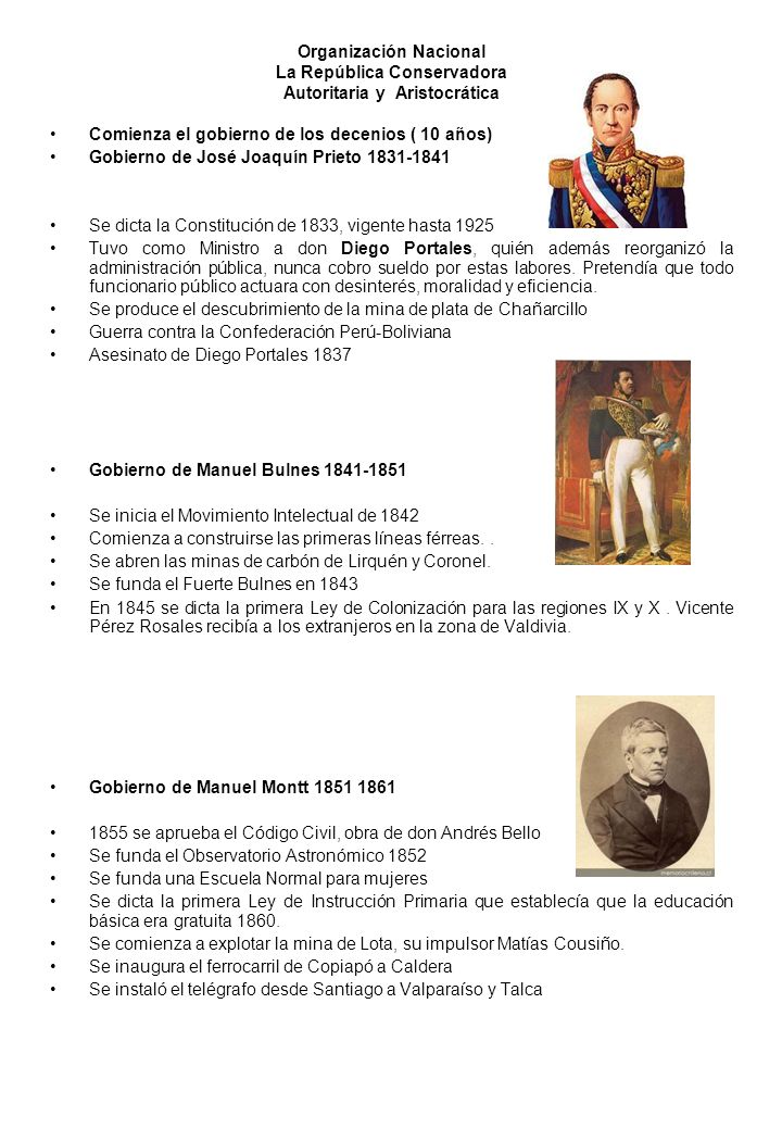 Organización Nacional La República Conservadora Autoritaria y Aristocrática