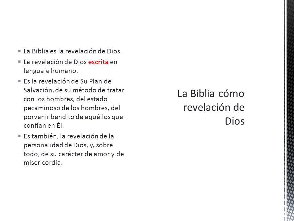 La Biblia cómo revelación de Dios
