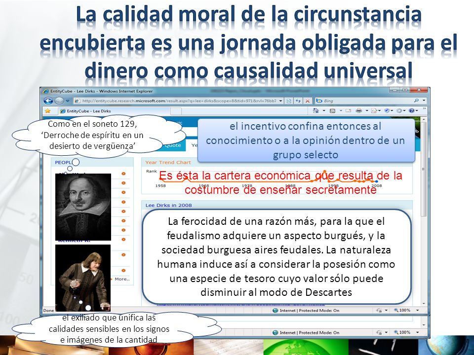 La calidad moral de la circunstancia encubierta es una jornada obligada para el dinero como causalidad universal