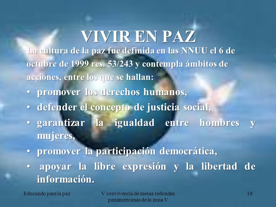V convivencia de mesas redondas panamericanas de la zona V