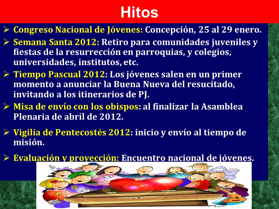 Hitos Congreso Nacional de Jóvenes: Concepción, 25 al 29 enero.