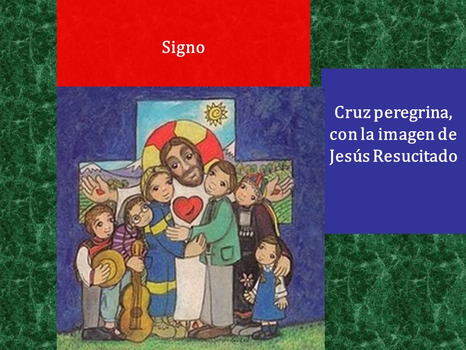 Cruz peregrina, con la imagen de Jesús Resucitado