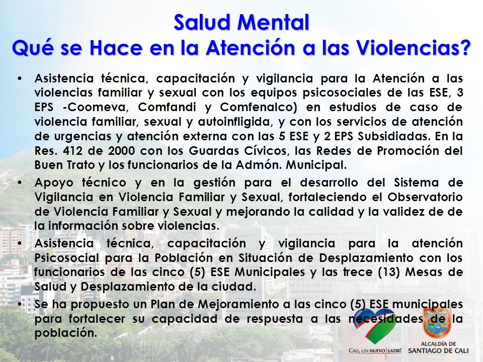 Salud Mental Qué se Hace en la Atención a las Violencias