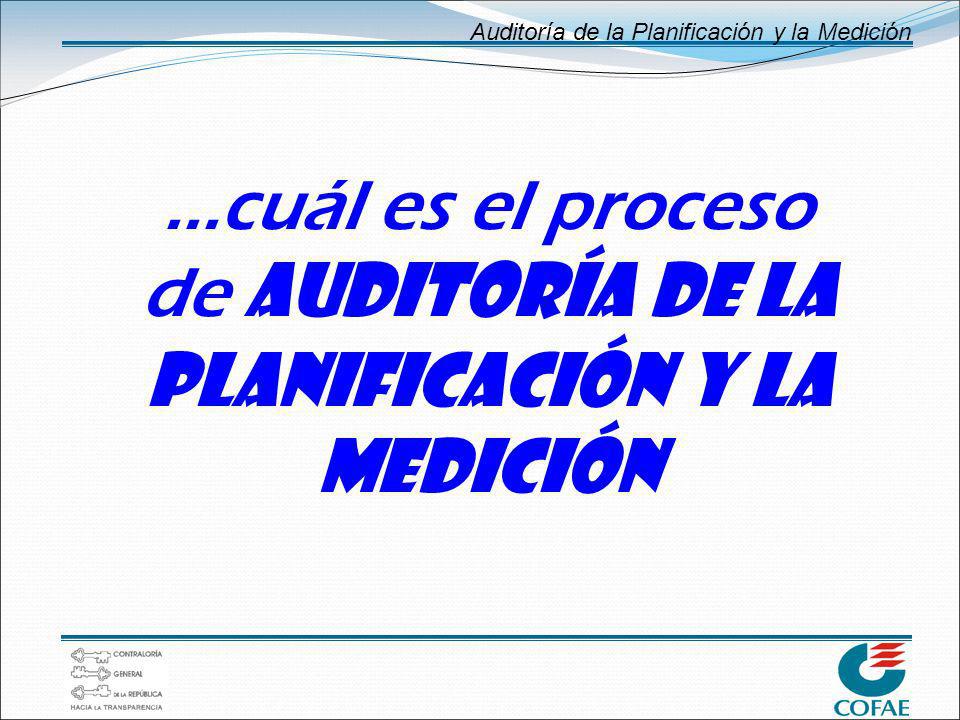 ...cuál es el proceso de AUDITORÍA DE LA PLANIFICACIÓN Y LA MEDICIÓN