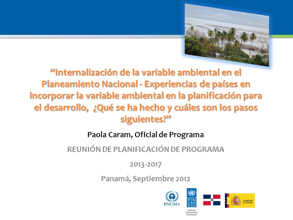 Paola Caram, Oficial de Programa REUNIÓN DE PLANIFICACIÓN DE PROGRAMA