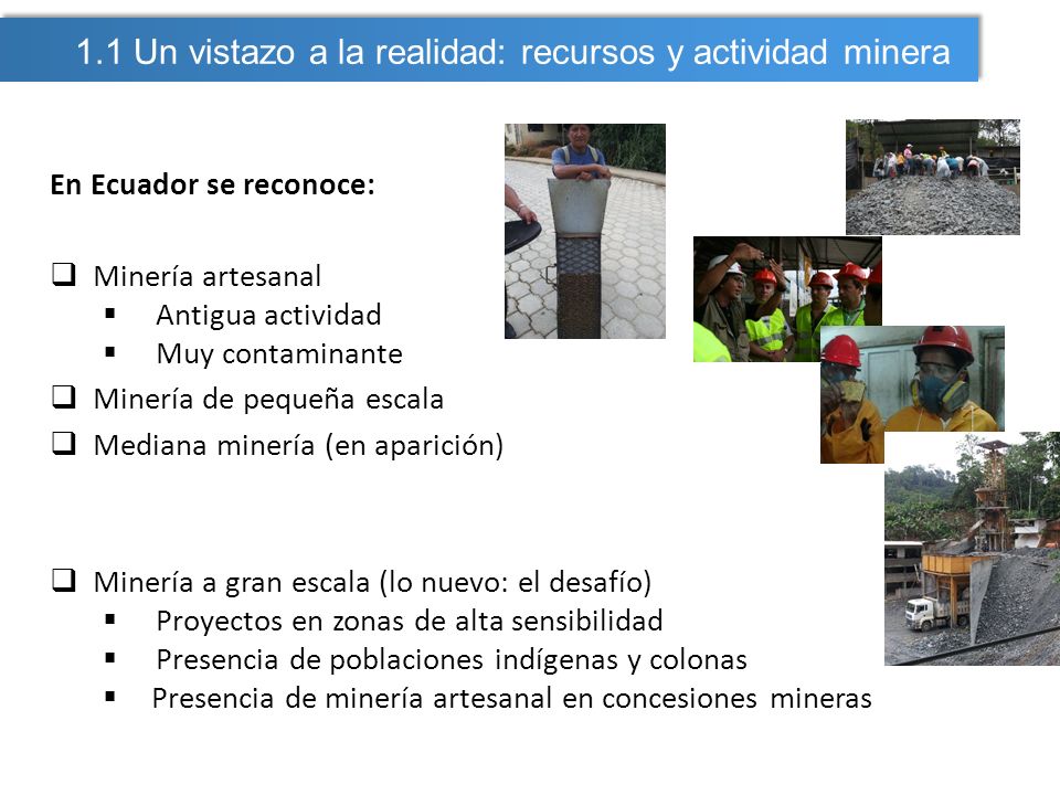 1.1 Un vistazo a la realidad: recursos y actividad minera