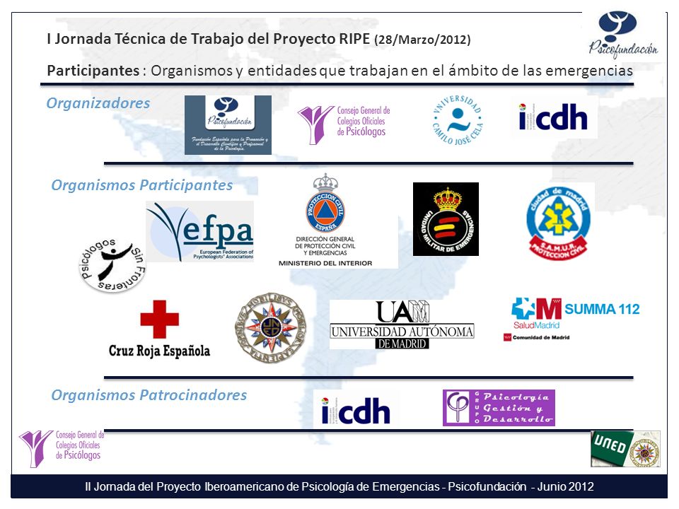 I Jornada Técnica de Trabajo del Proyecto RIPE (28/Marzo/2012)