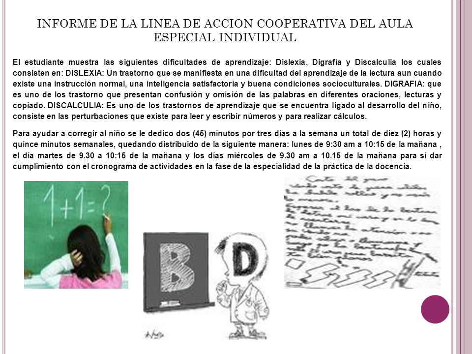 INFORME DE LA LINEA DE ACCION COOPERATIVA DEL AULA ESPECIAL INDIVIDUAL