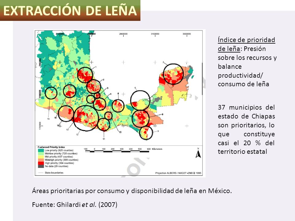 EXTRACCIÓN DE LEÑA Índice de prioridad de leña: Presión sobre los recursos y balance productividad/