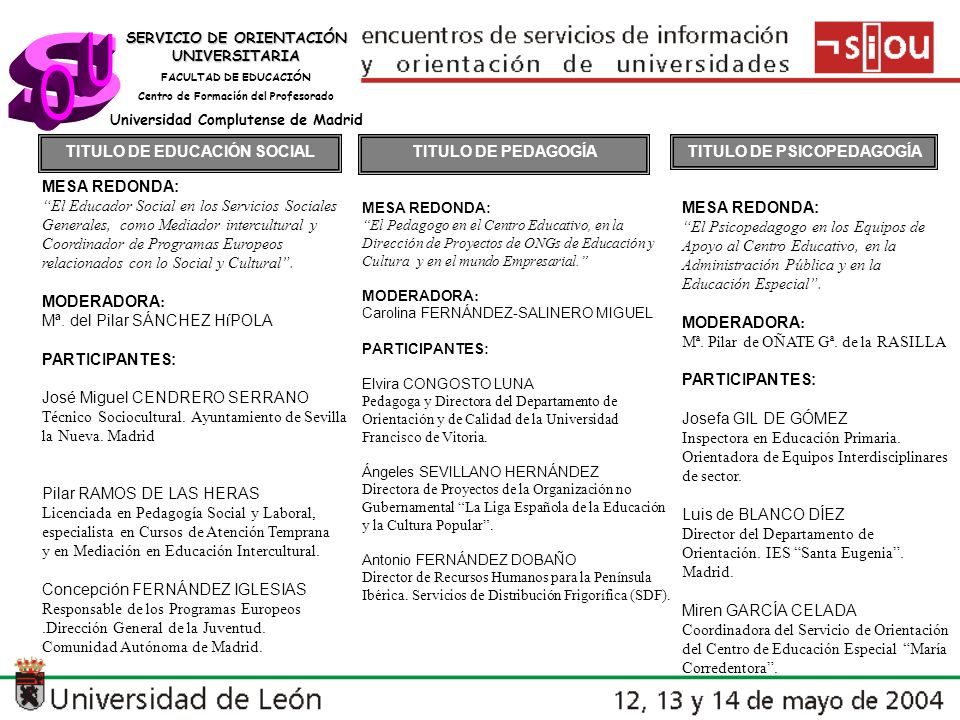 s U O TITULO DE EDUCACIÓN SOCIAL TITULO DE PEDAGOGÍA