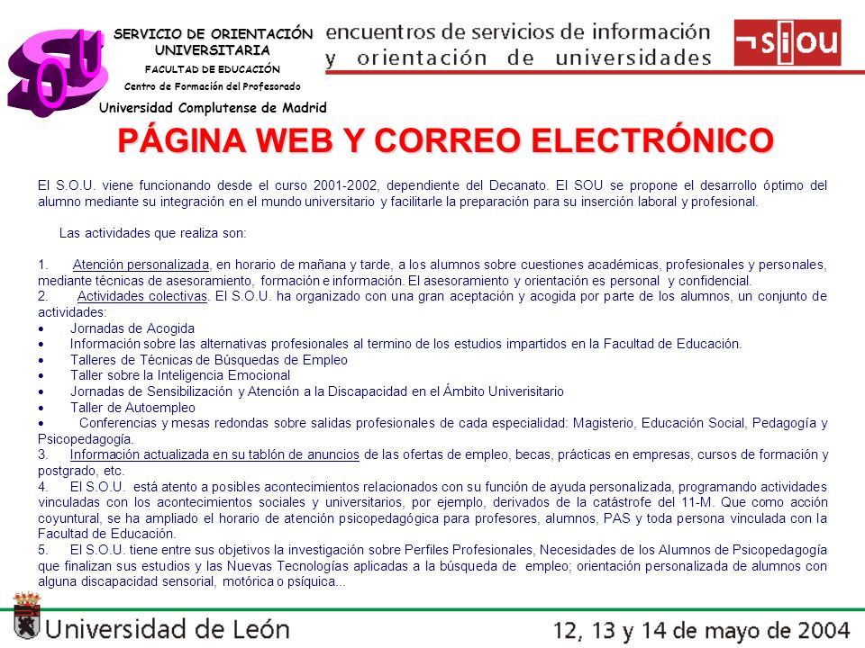 s U O PÁGINA WEB Y CORREO ELECTRÓNICO