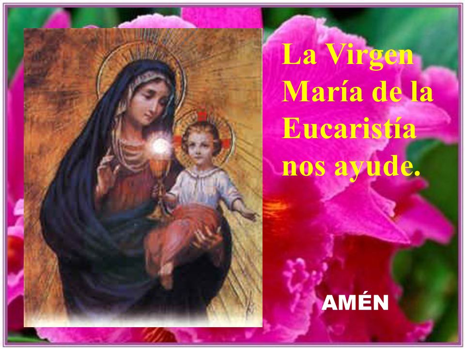 La Virgen María de la Eucaristía nos ayude.