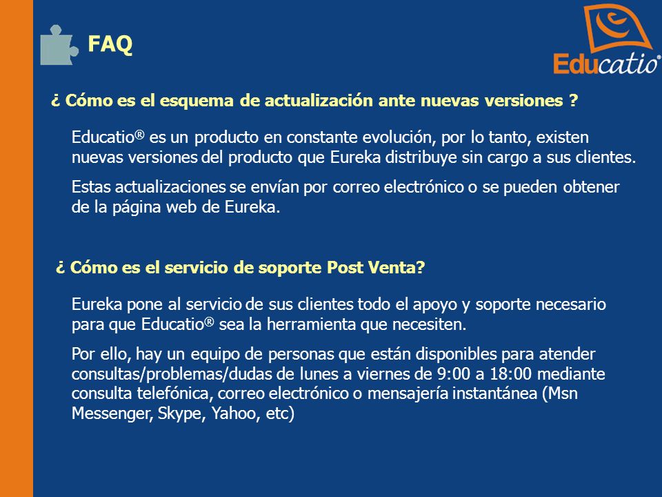FAQ ¿ Cómo es el esquema de actualización ante nuevas versiones