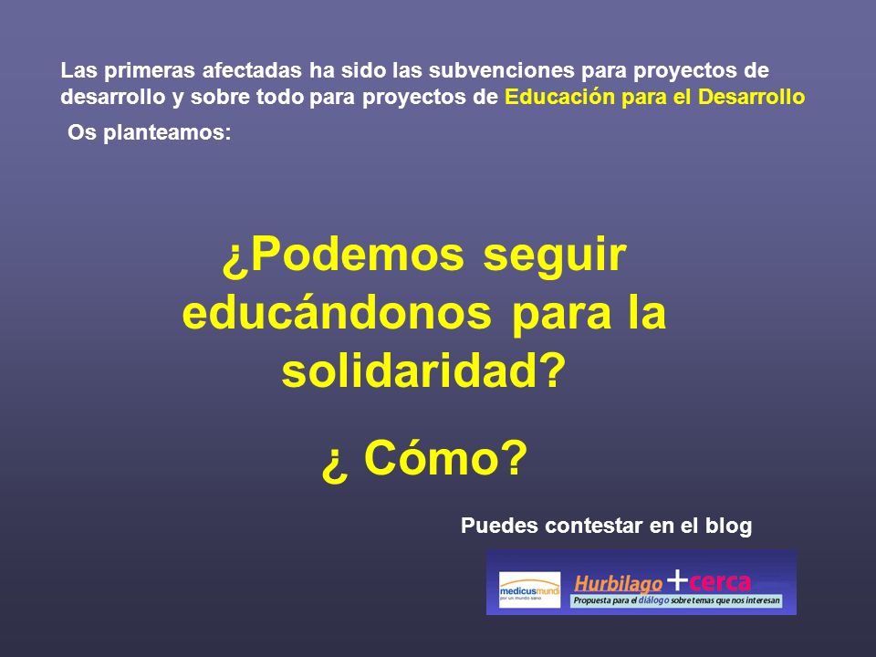 ¿Podemos seguir educándonos para la solidaridad