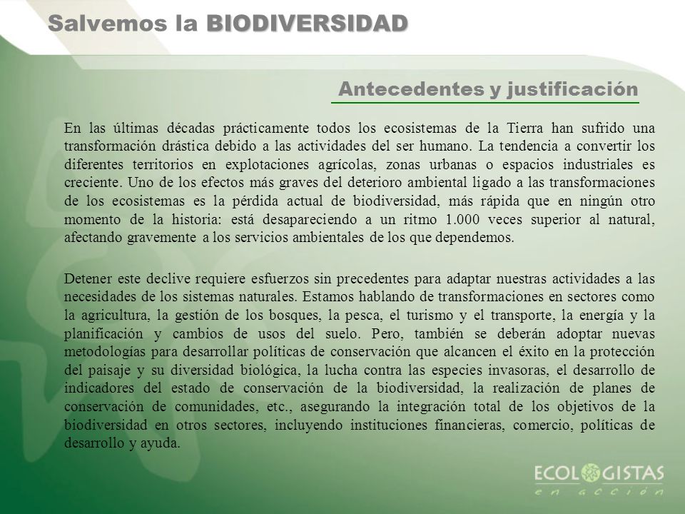 Salvemos la BIODIVERSIDAD