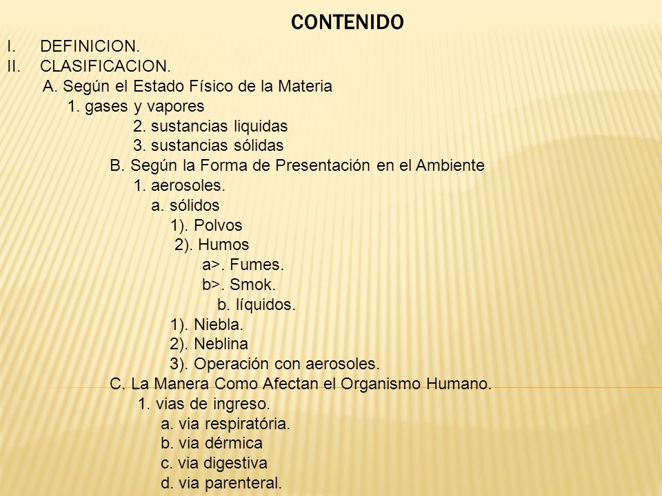 CONTENIDO DEFINICION. CLASIFICACION.