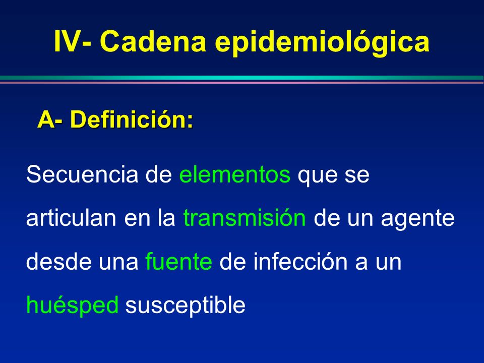 IV- Cadena epidemiológica