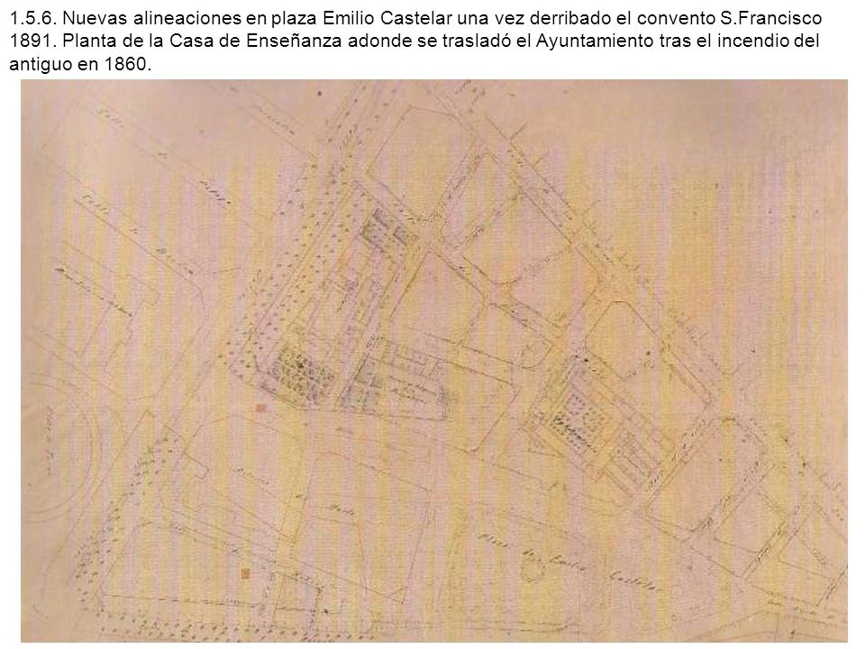 Nuevas alineaciones en plaza Emilio Castelar una vez derribado el convento S.Francisco