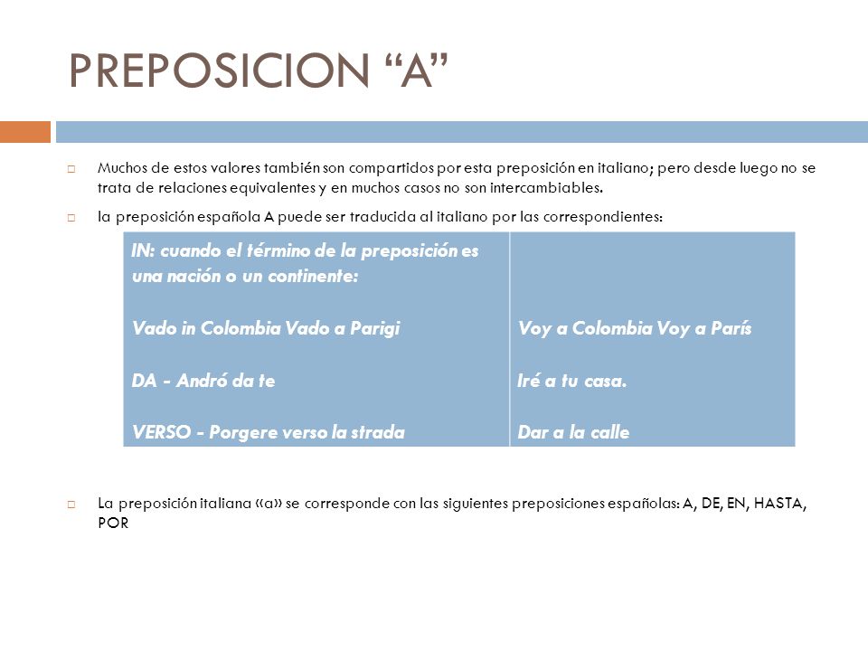 PREPOSICION A