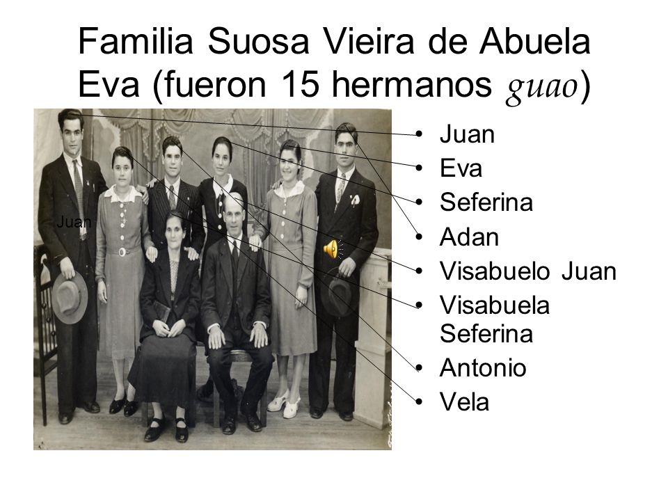 Familia Suosa Vieira de Abuela Eva (fueron 15 hermanos guao)