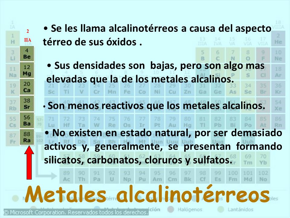 Metales alcalinotérreos
