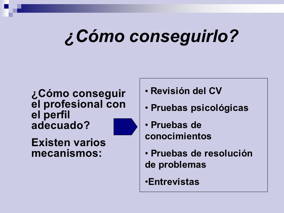 ¿Cómo conseguirlo Revisión del CV. Pruebas psicológicas. Pruebas de conocimientos. Pruebas de resolución de problemas.