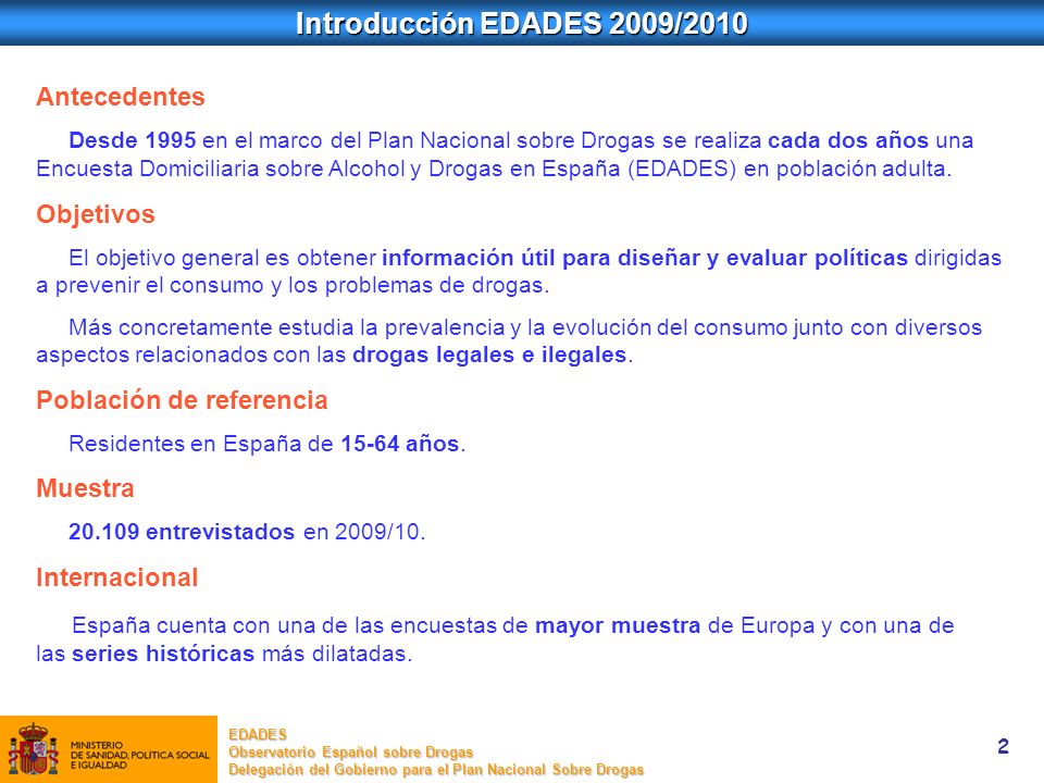 Introducción EDADES 2009/2010 Antecedentes Objetivos
