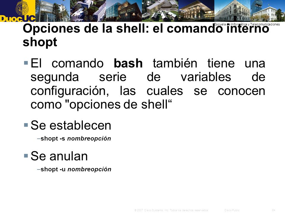 Opciones de la shell: el comando interno shopt
