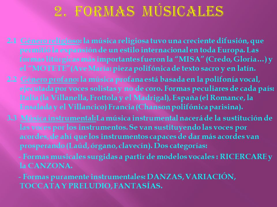 2. FORMAS MÚSICALES