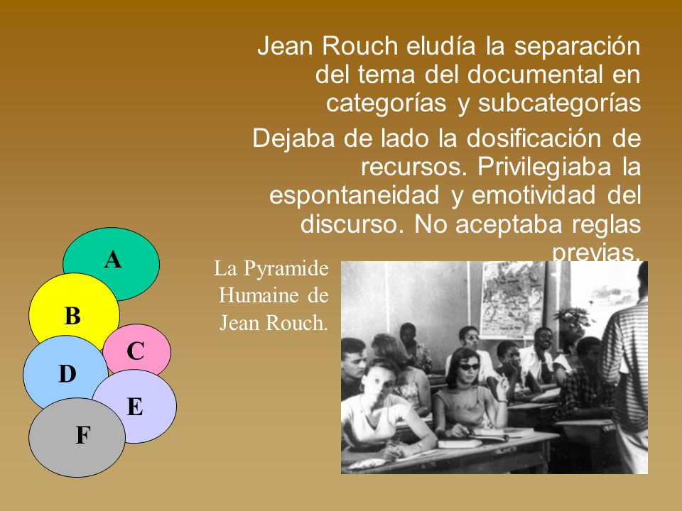 Jean Rouch eludía la separación del tema del documental en categorías y subcategorías