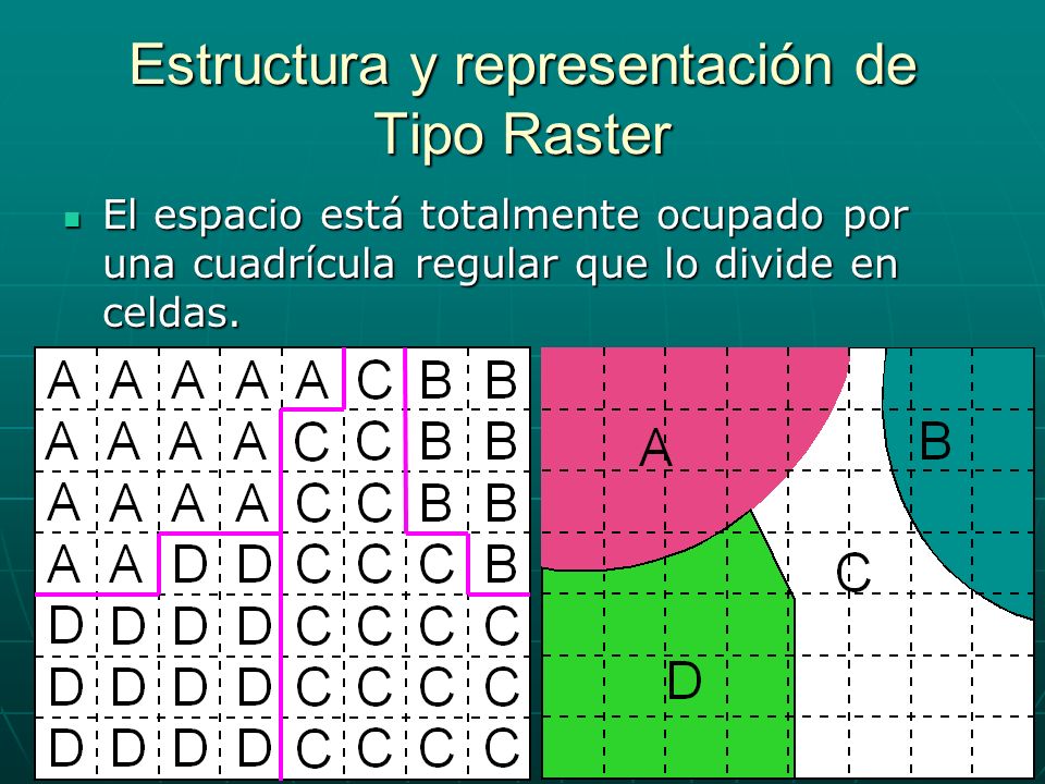 Estructura y representación de Tipo Raster