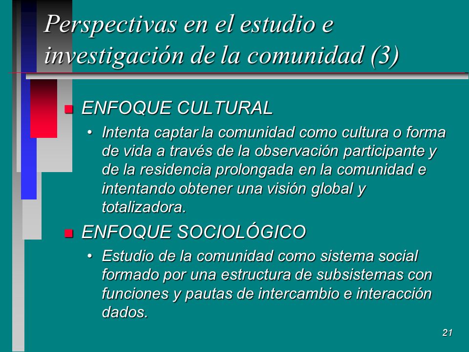 Perspectivas en el estudio e investigación de la comunidad (3)