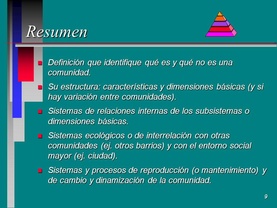 Resumen Definición que identifique qué es y qué no es una comunidad.