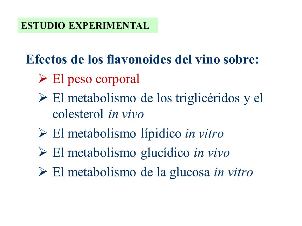 Efectos de los flavonoides del vino sobre: El peso corporal