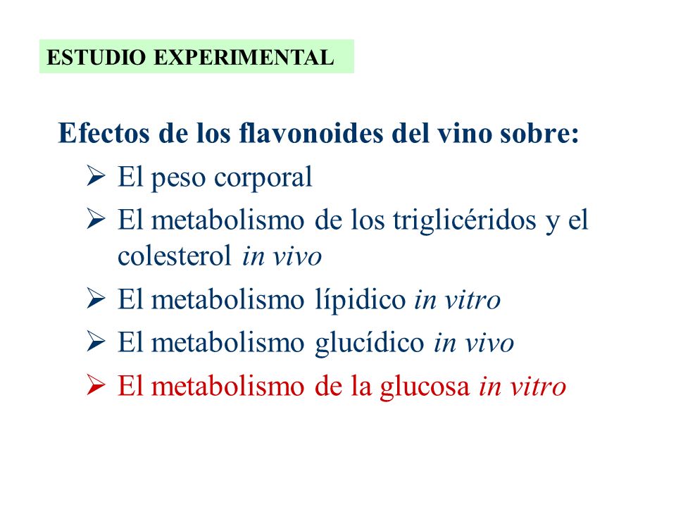 Efectos de los flavonoides del vino sobre: El peso corporal