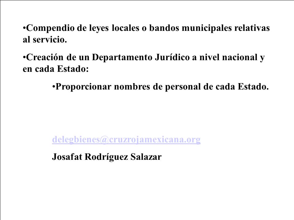 Compendio de leyes locales o bandos municipales relativas al servicio.