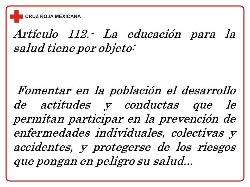 Artículo La educación para la salud tiene por objeto: