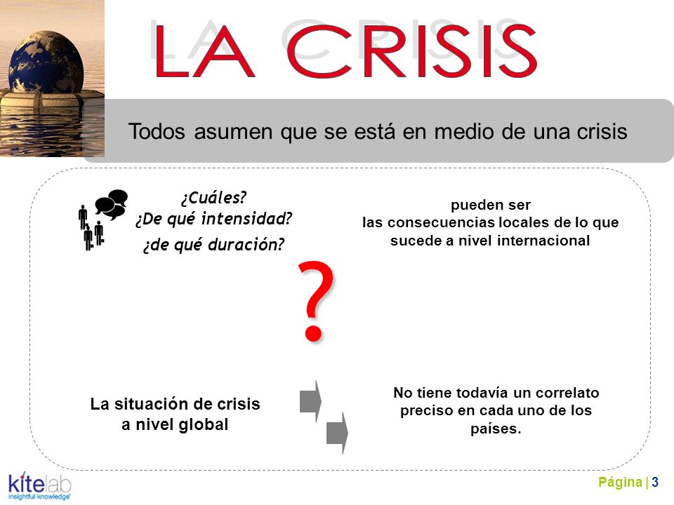 . Todos asumen que se está en medio de una crisis ¿Cuáles