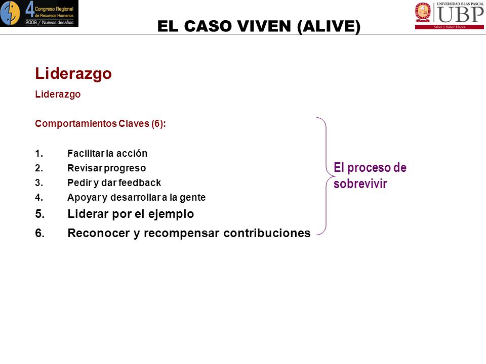Liderazgo El proceso de sobrevivir Liderar por el ejemplo